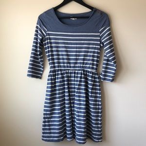 Maison Jules blue and white striped dress